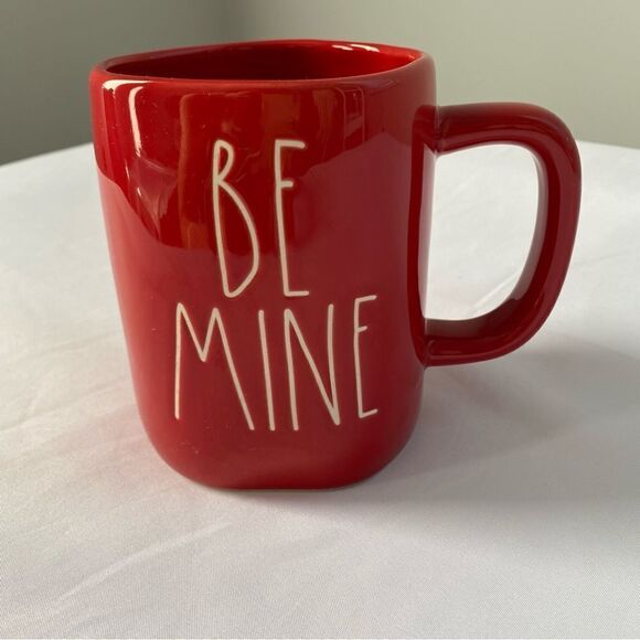 Rae Dunn By Magenta BE MINE Red Ceramic LL Coffee Tea Mug With White Letters - Picture 1 of 6